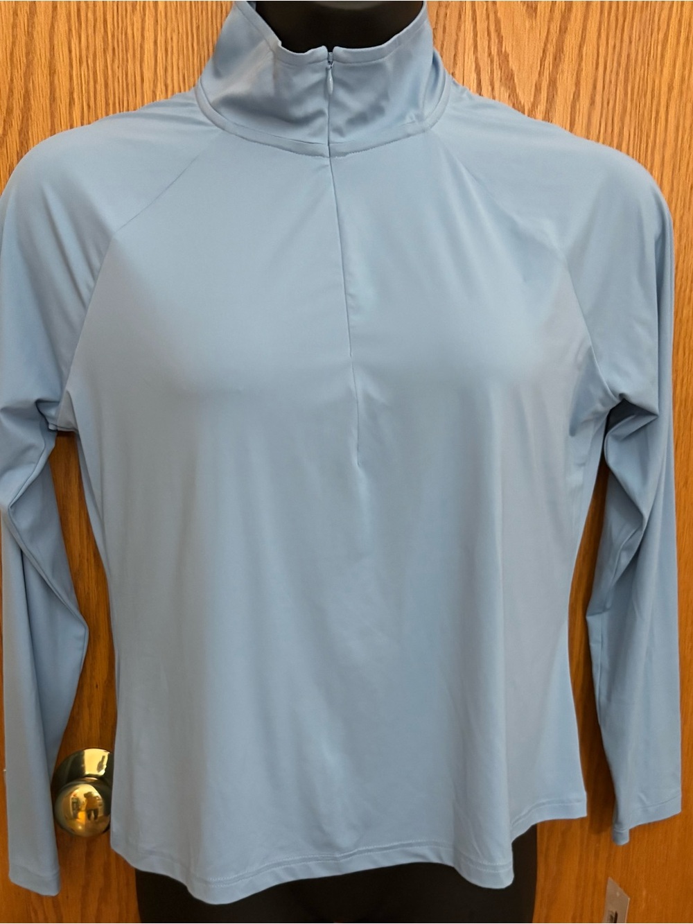 Lands' End Women's Light Blue Long Sleeve Swim Rash/Sun Guard Top - Picture 2 of 10